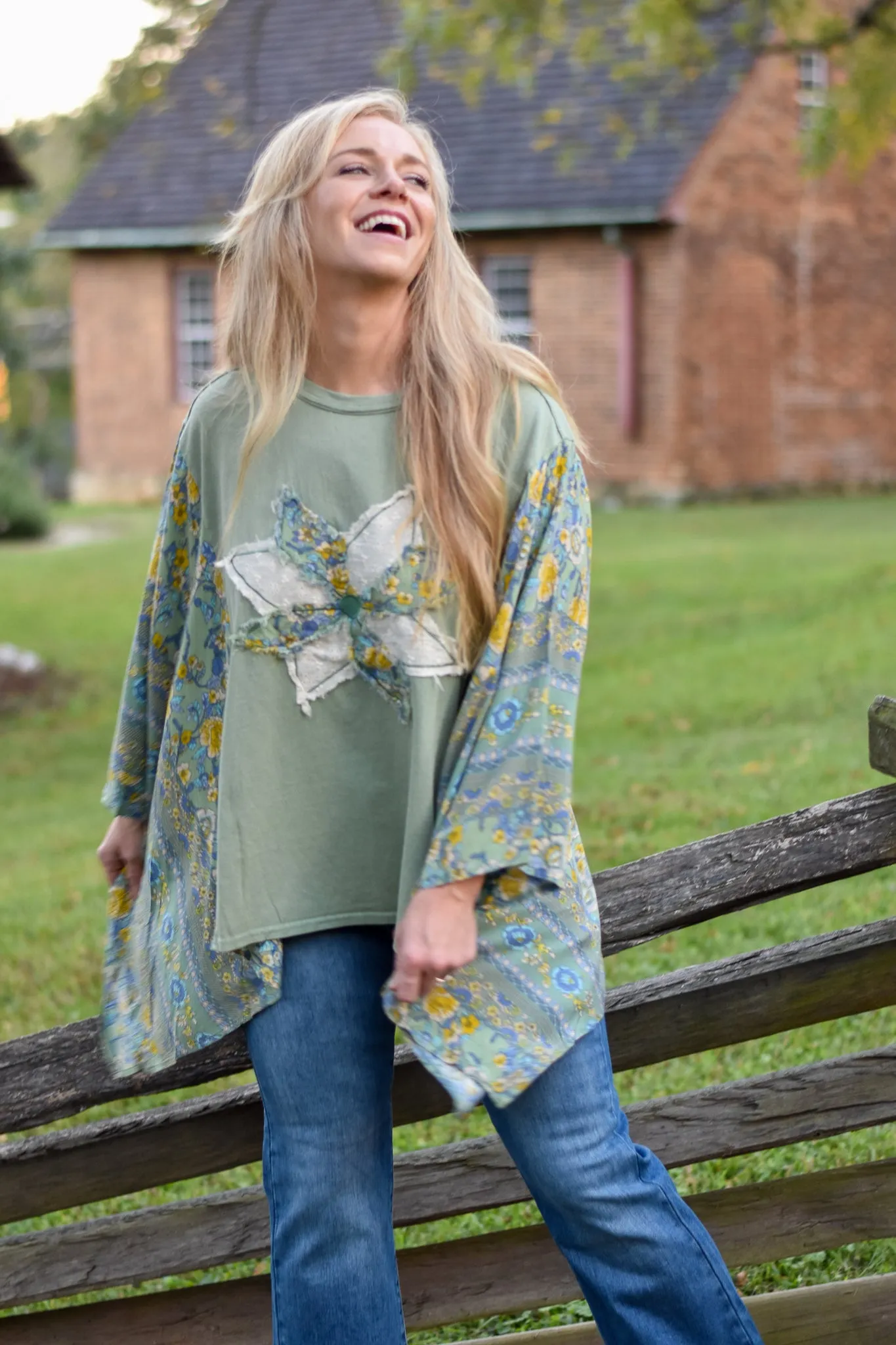 Patchwork Knit Poncho