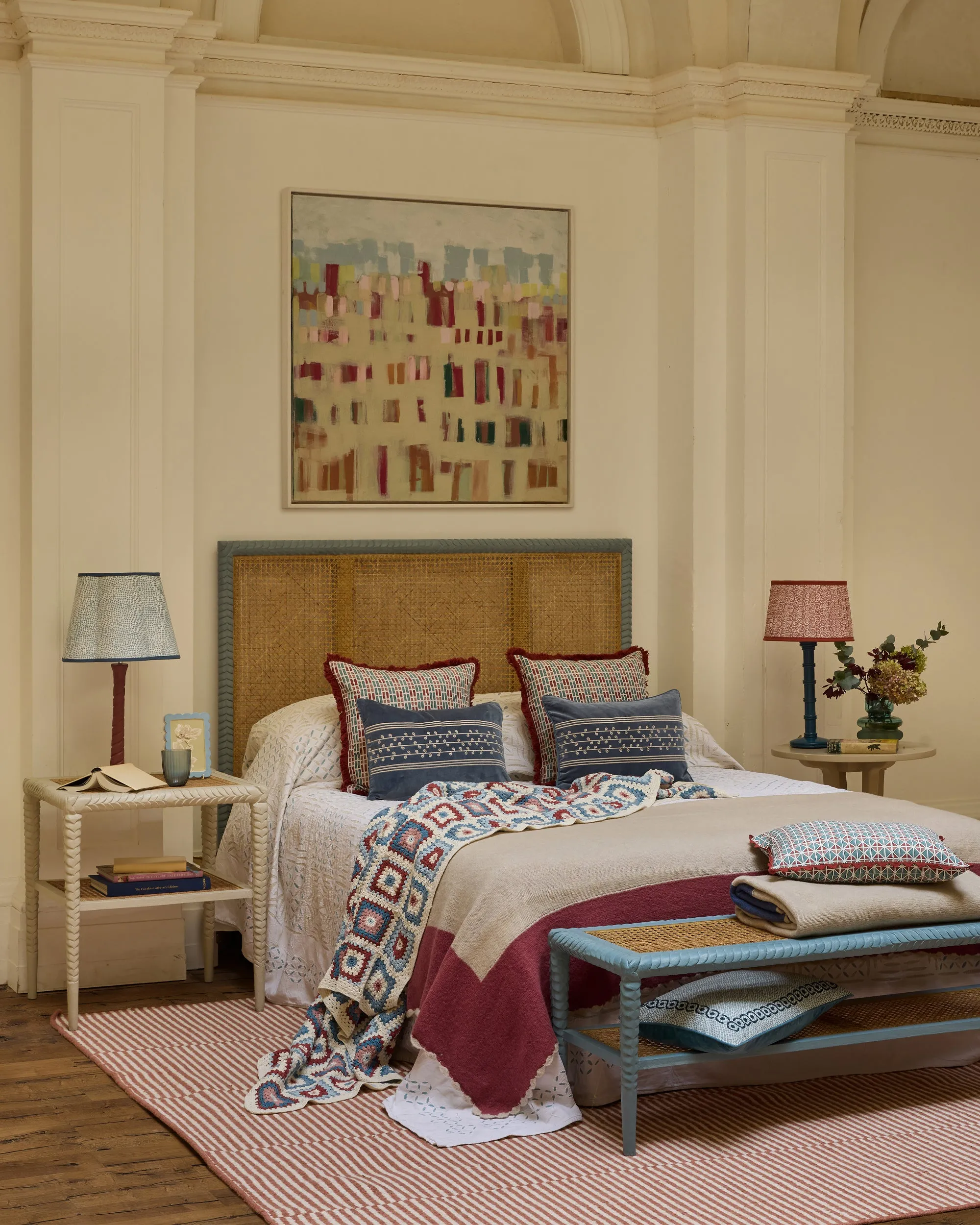Pavilion Wooden King Headboard - Blue