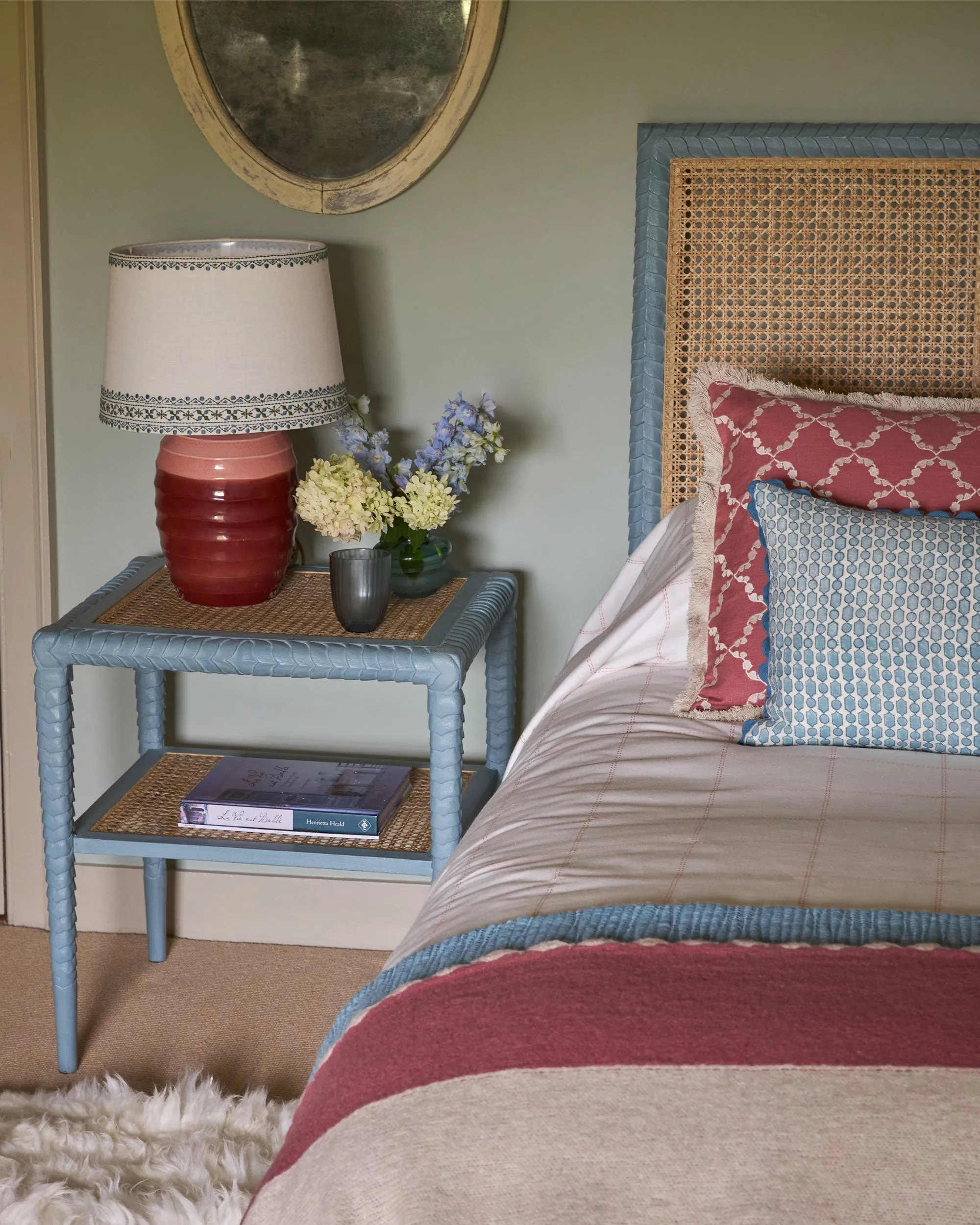 Pavilion Wooden King Headboard - Blue