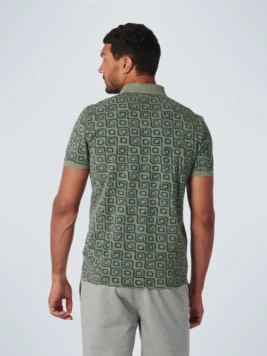 Polo Pique Allover Printed Garment Dyed | Light Army
