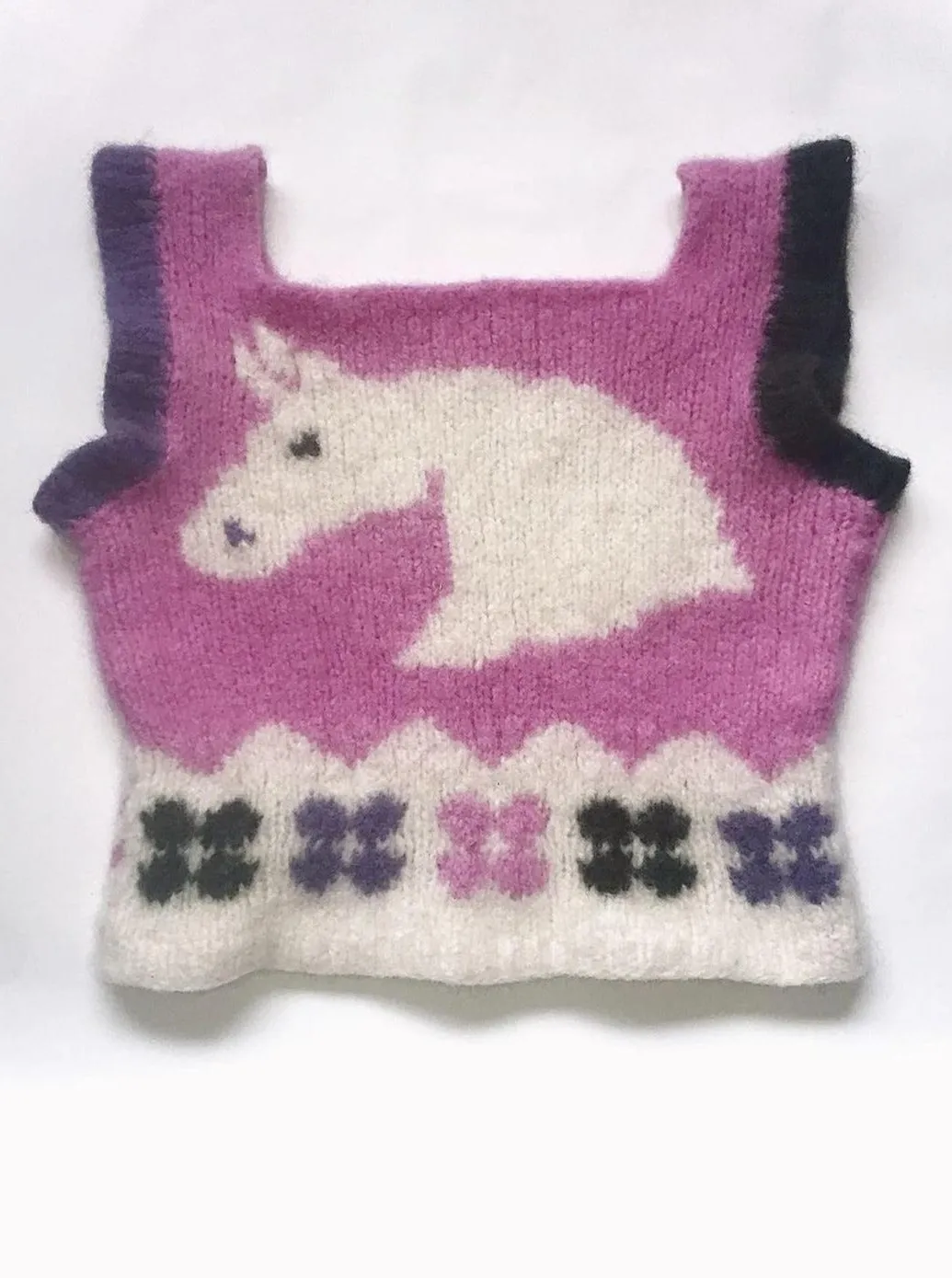 Pony knit vest pink