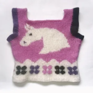 Pony knit vest pink