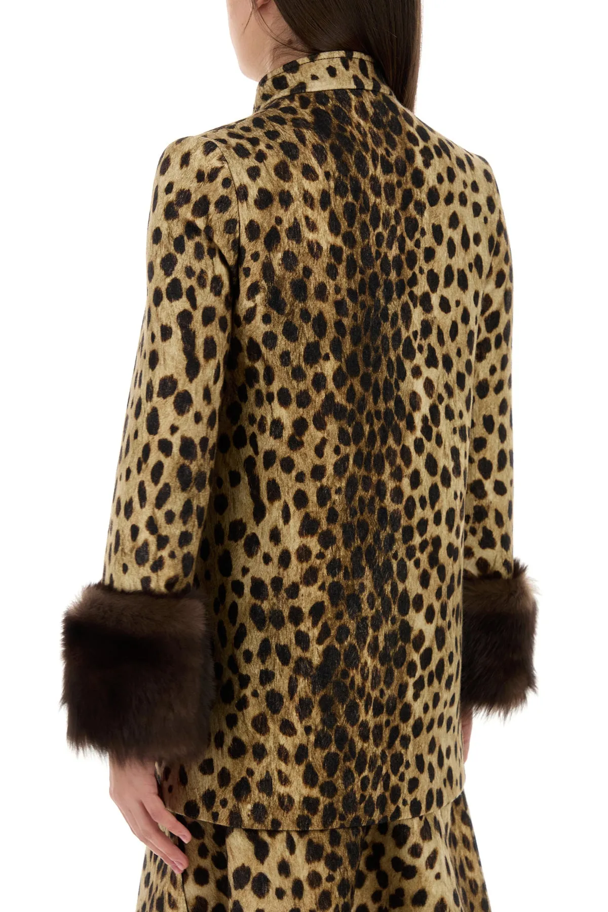Printed wool coat