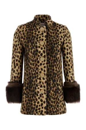 Printed wool coat