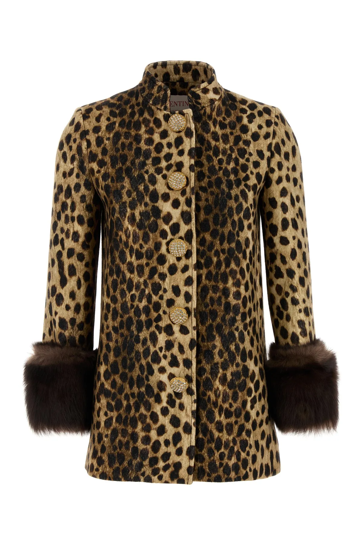 Printed wool coat