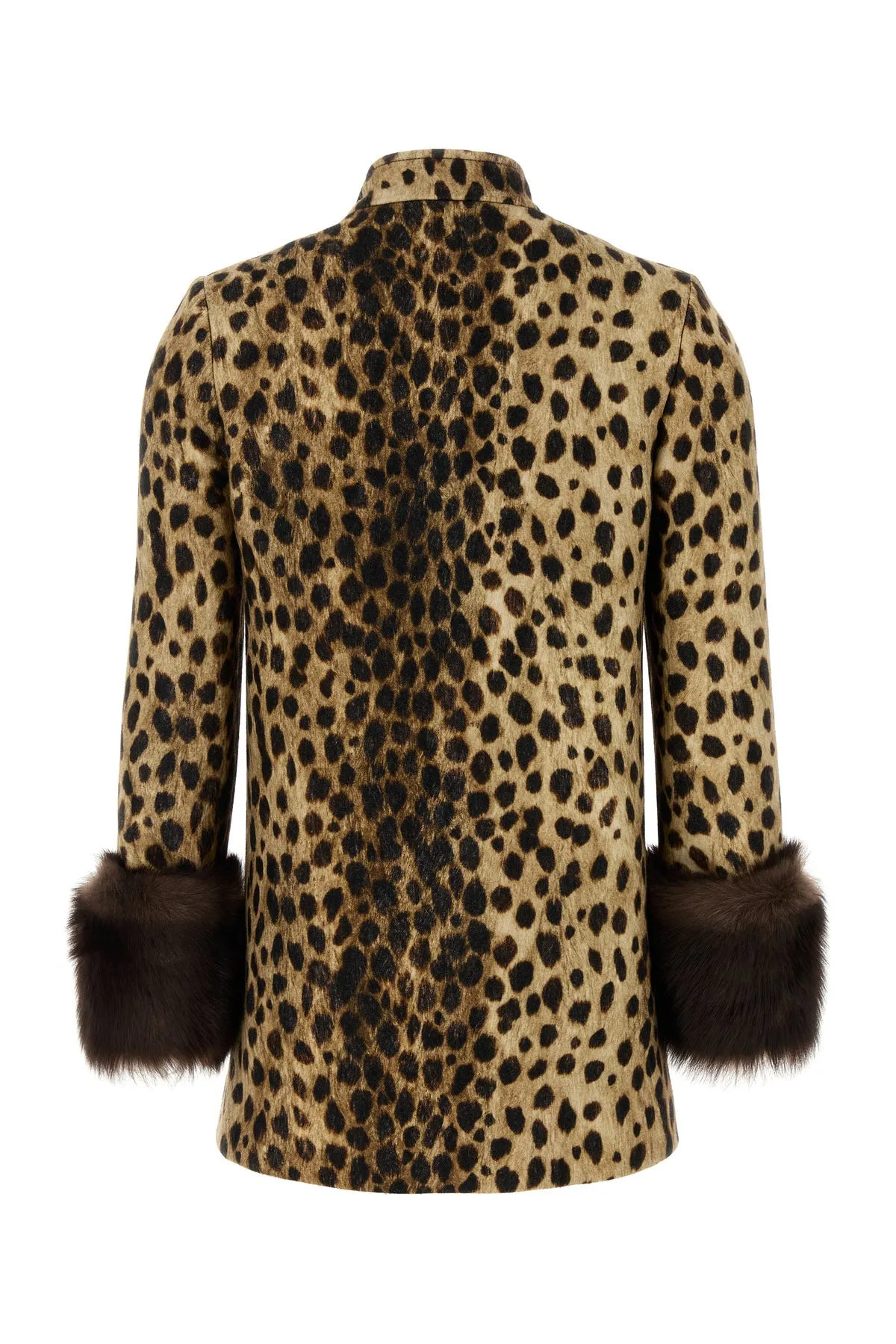 Printed wool coat