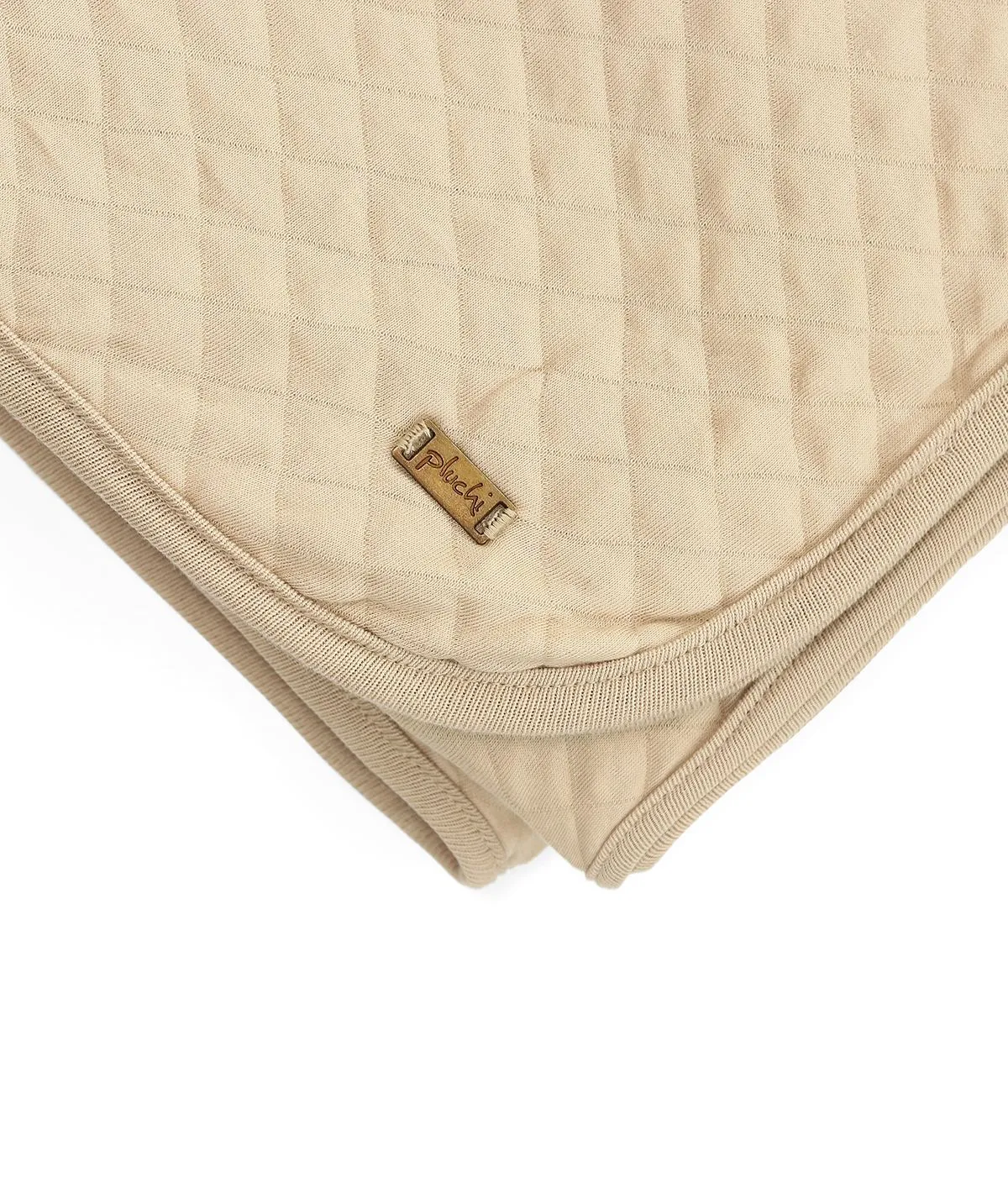 Quardline Oat 100% Cotton Knitted With Polyester Filled King Size Bed Cover With 2 Pillow Covers (Set of 3 Pcs)