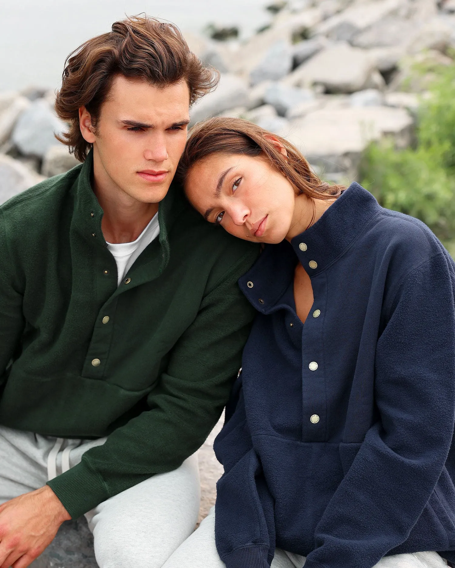 Reverse Fleece Pullover Navy - Unisex