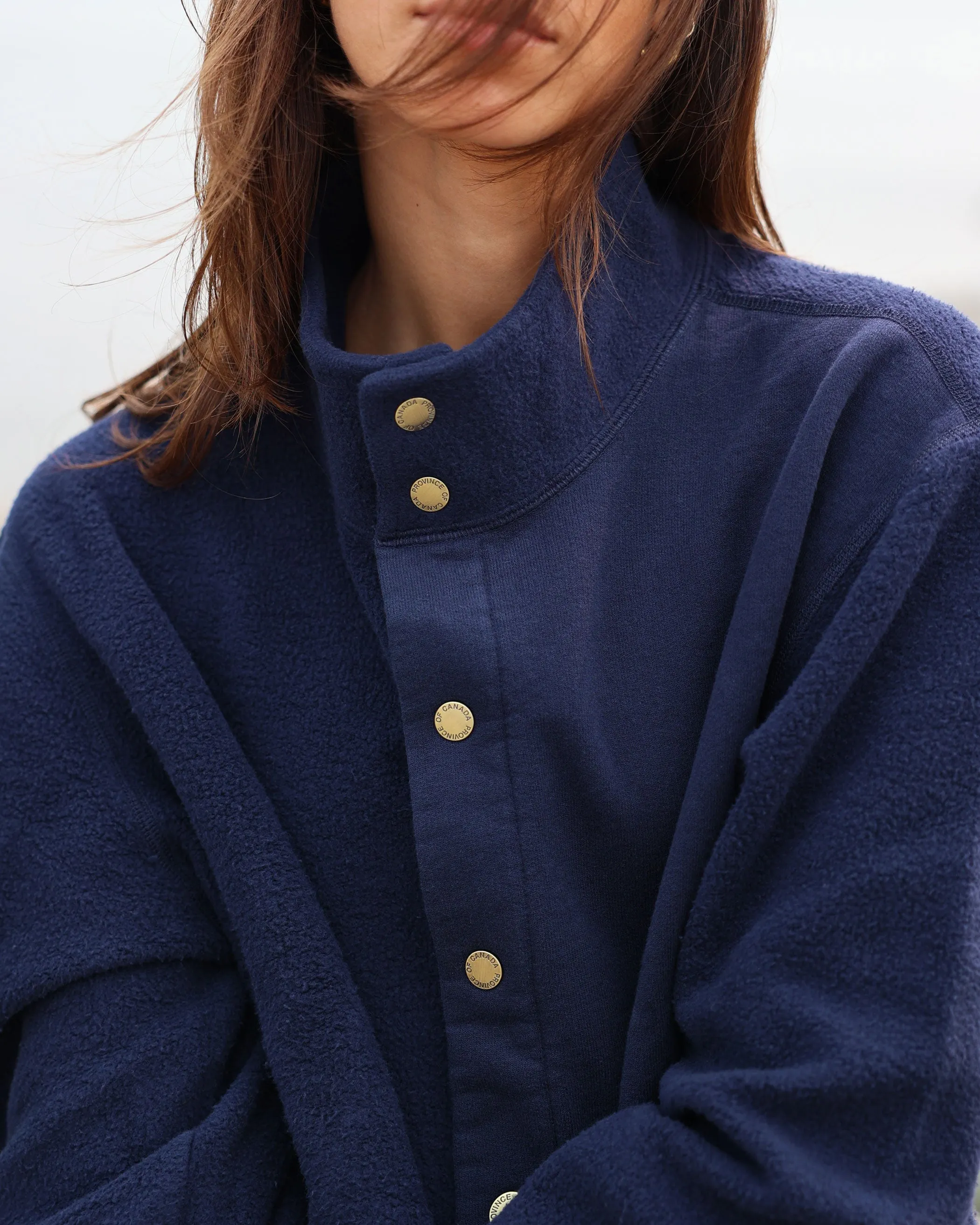 Reverse Fleece Pullover Navy - Unisex