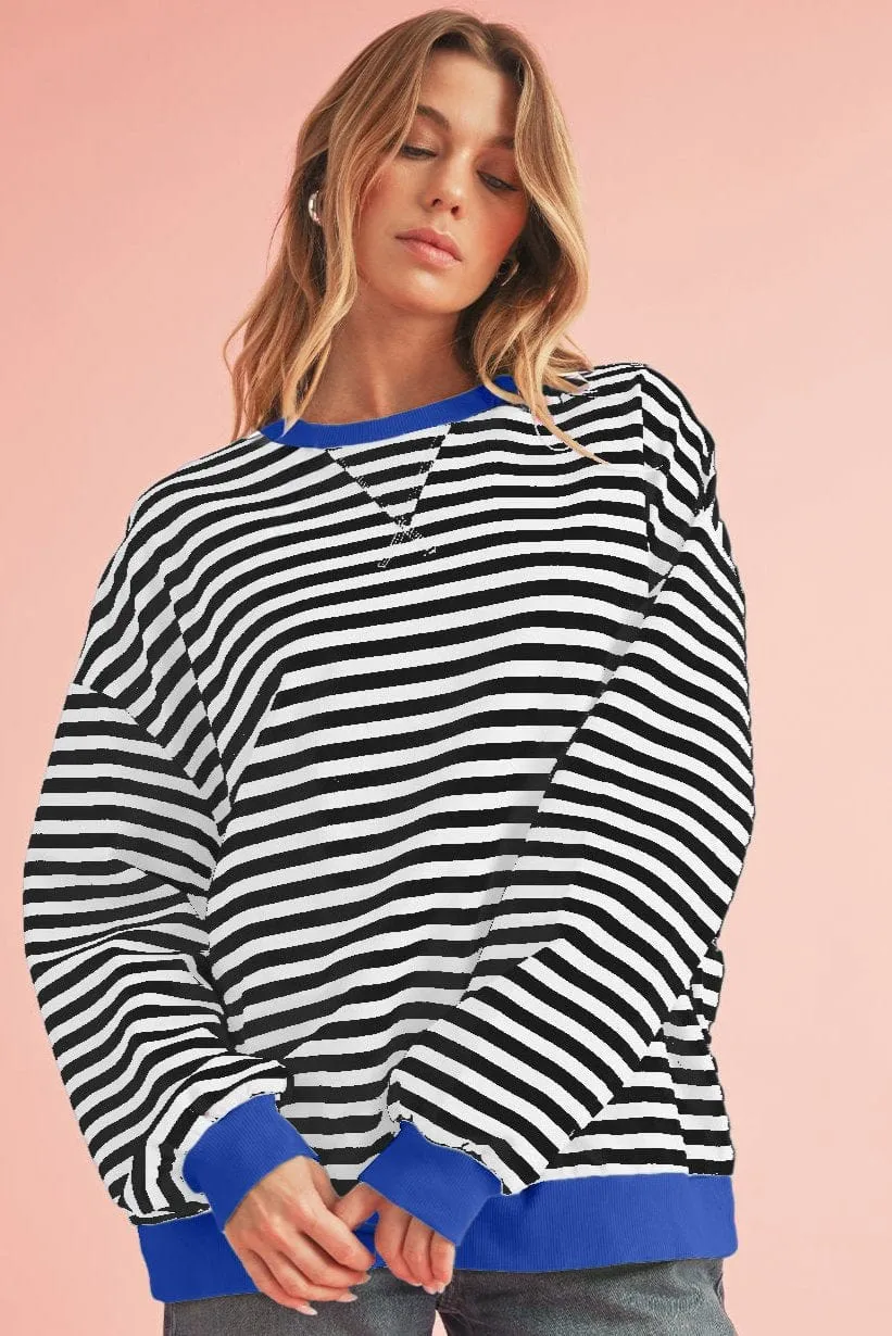 Rhonda Striped Oversized Pullover | DROPSHIP