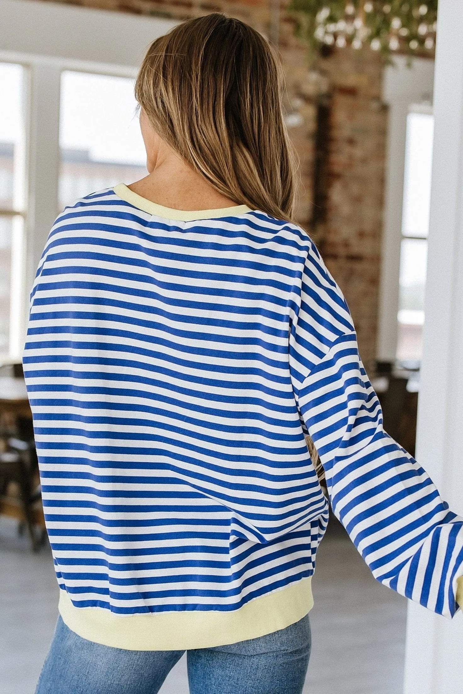 Rhonda Striped Oversized Pullover | DROPSHIP