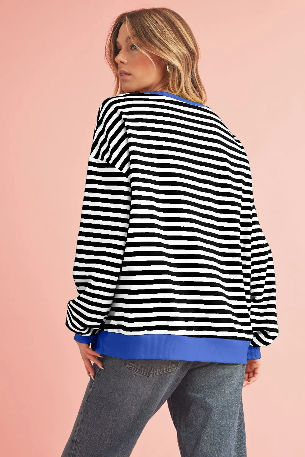 Rhonda Striped Oversized Pullover | DROPSHIP
