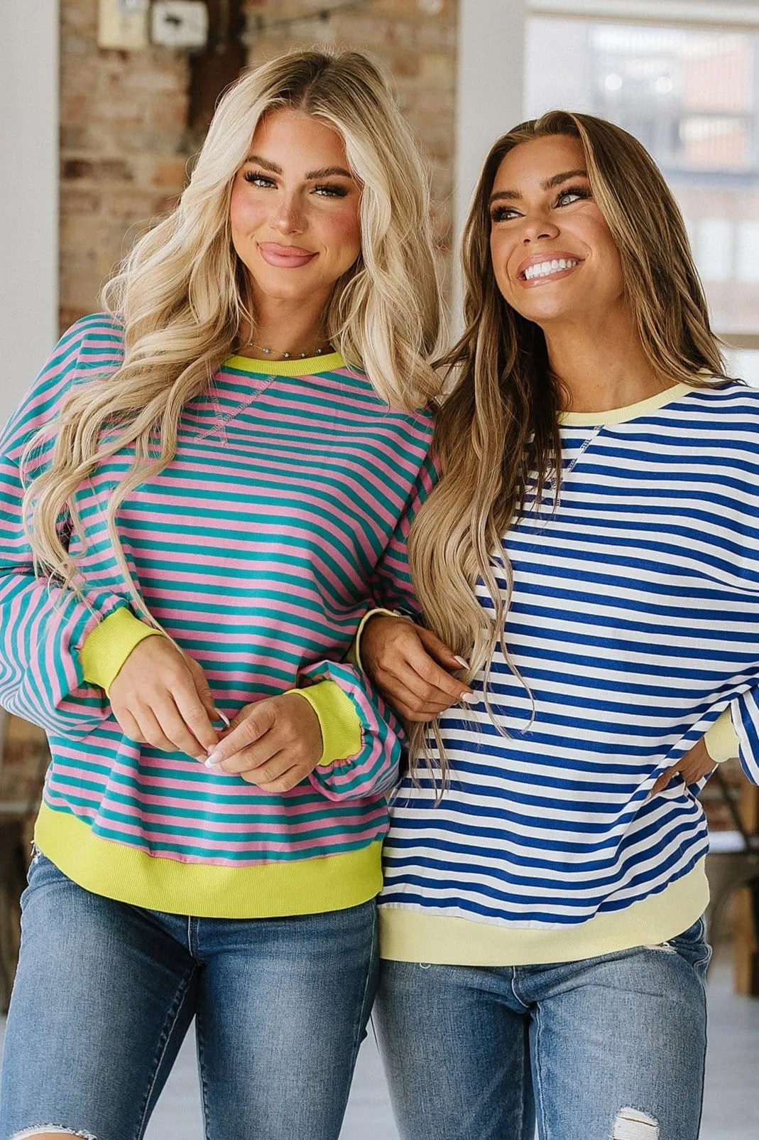 Rhonda Striped Oversized Pullover | DROPSHIP