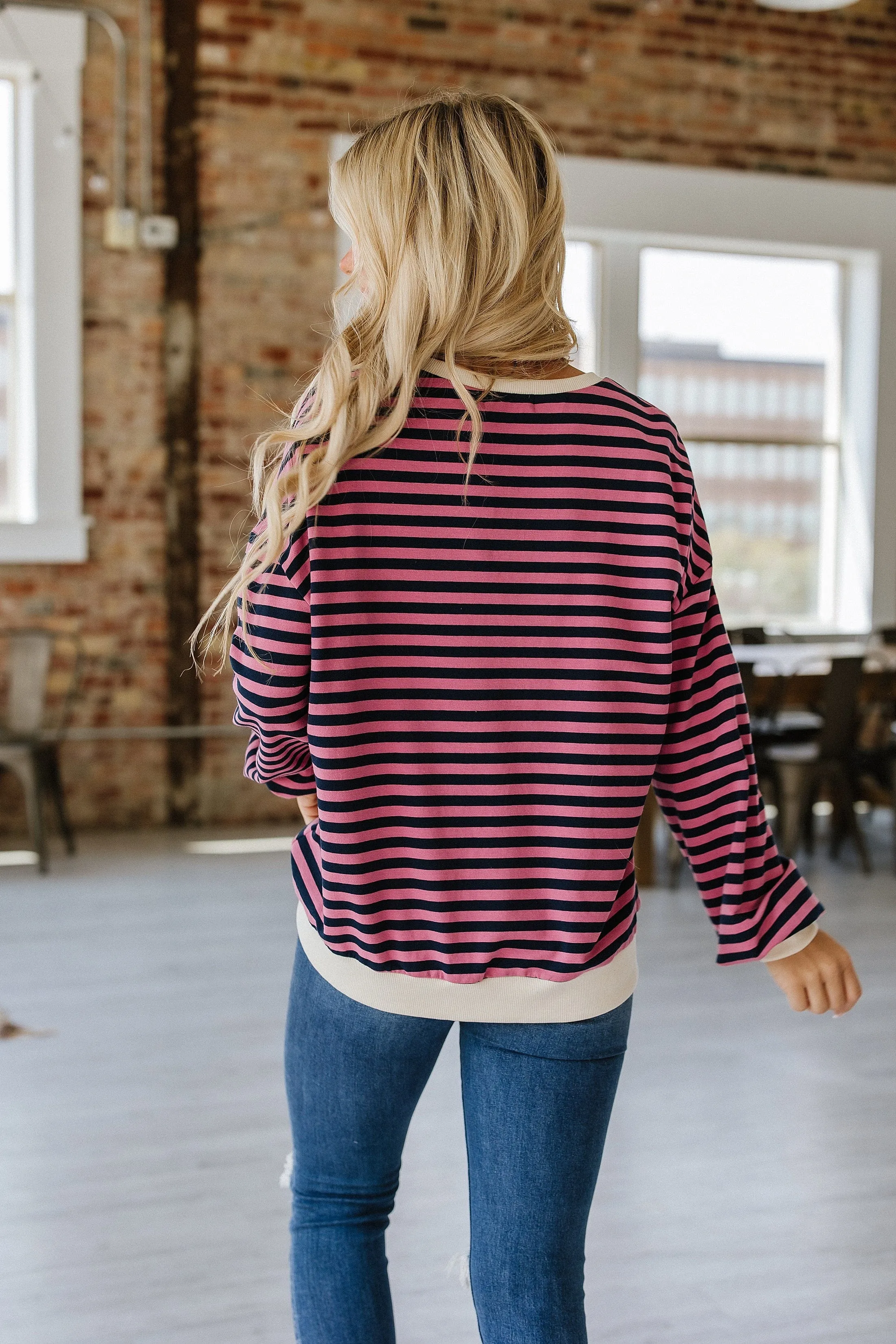 Rhonda Striped Oversized Pullover | DROPSHIP