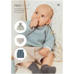 Rico Baby Dream Sweater, Vest, Hat and Triangle Shawl DK Knitting Pattern 978