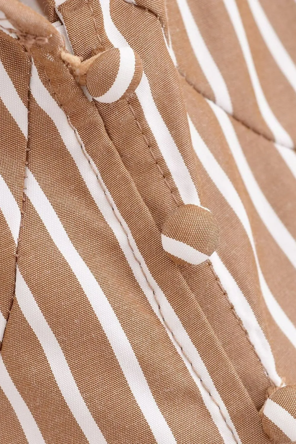 'Rosie' Short Sleeve Turn-down Collar Brown Striped Vest