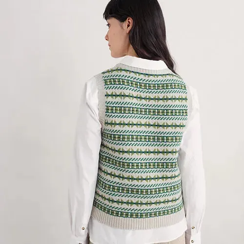 seasalt Lemon Porch Fair Isle Knitted Vest