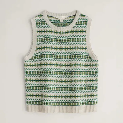 seasalt Lemon Porch Fair Isle Knitted Vest