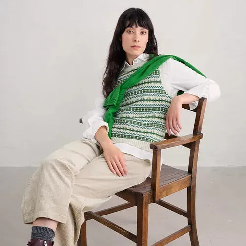 seasalt Lemon Porch Fair Isle Knitted Vest