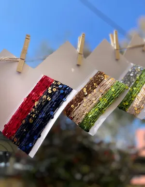 Set Royal Double Sequins Cotton Yarn for Nuno Felting, Knitting, 6mm & 3mm Sequins