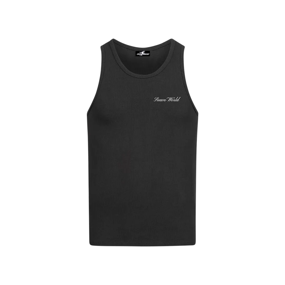 SIGNATURE HEAVY RIB VEST - BLACK