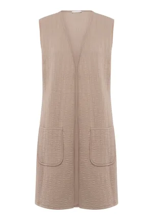Sleep And Lounge Long Vest | Mocha 77392-2819