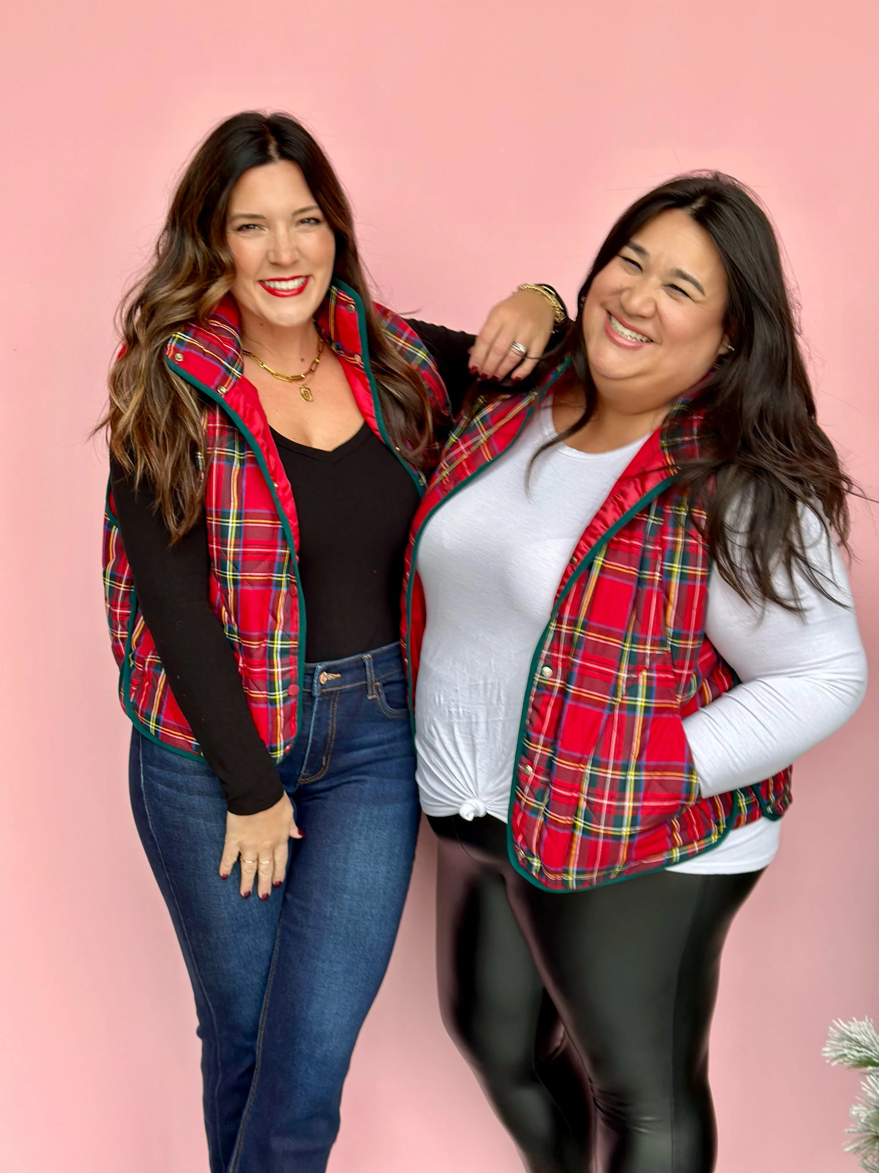 Sleigh Ride Quilted Plaid Vest-FINAL SALE