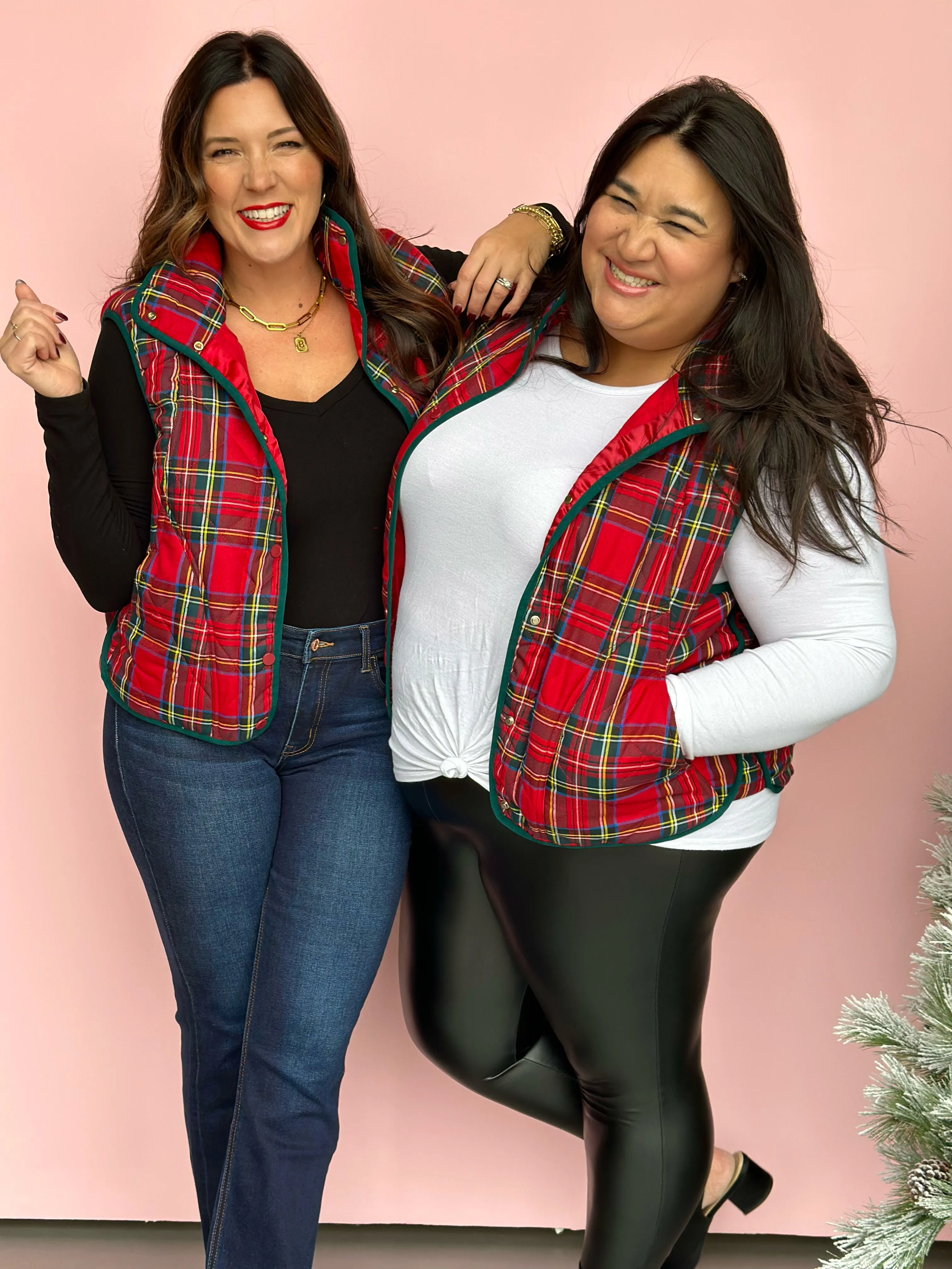 Sleigh Ride Quilted Plaid Vest-FINAL SALE
