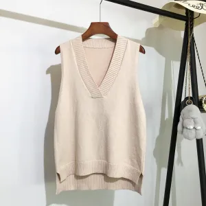 Spring Awakening - Dark Academia V-neck Knitted Vest