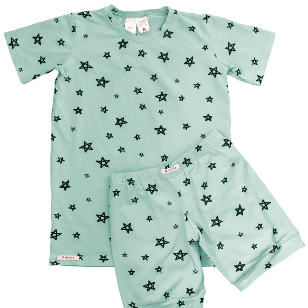 Star Shortie PJ Set Teal