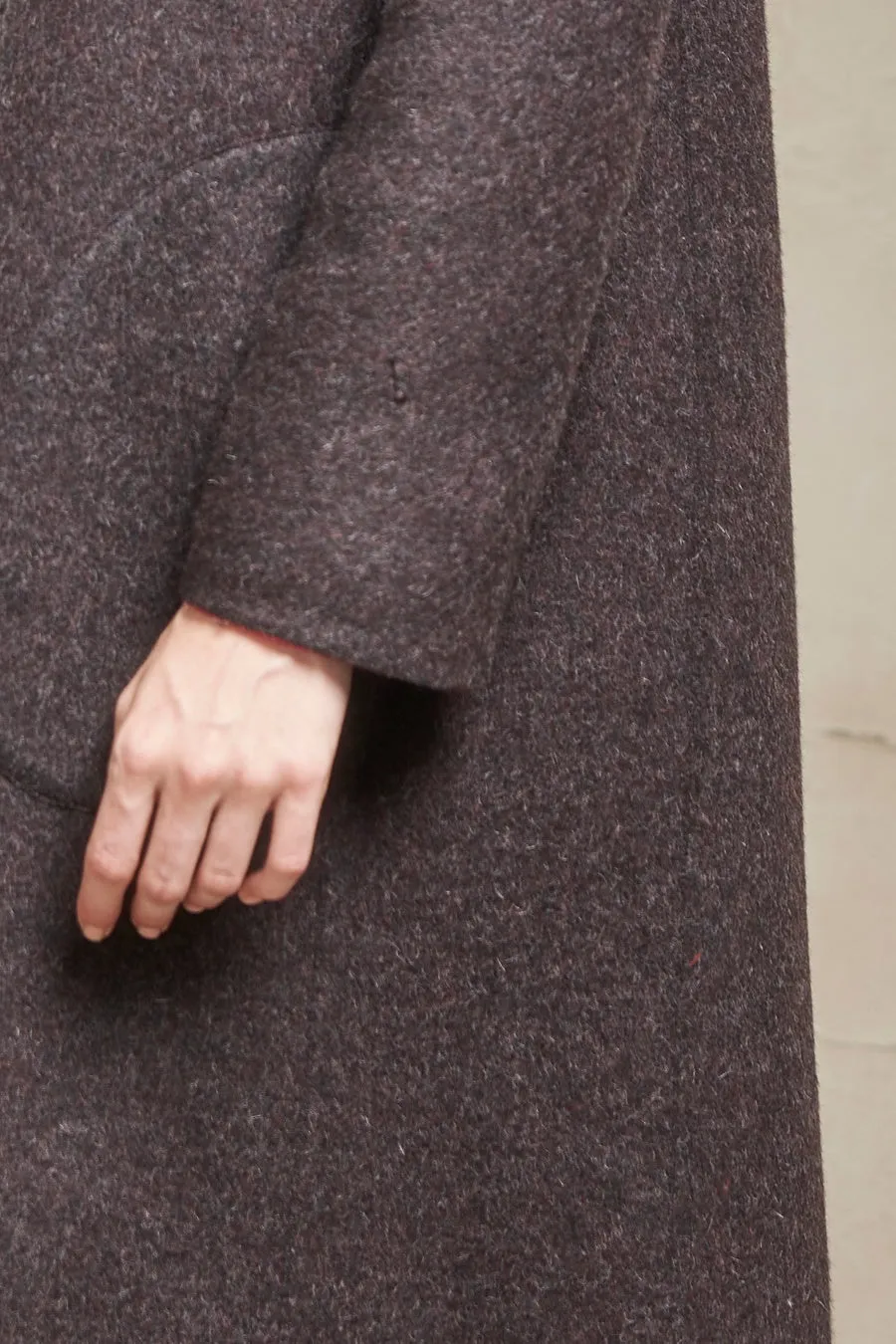 Stefanie Coat Baby Alpaca & Wool Color Rubi & Antracite