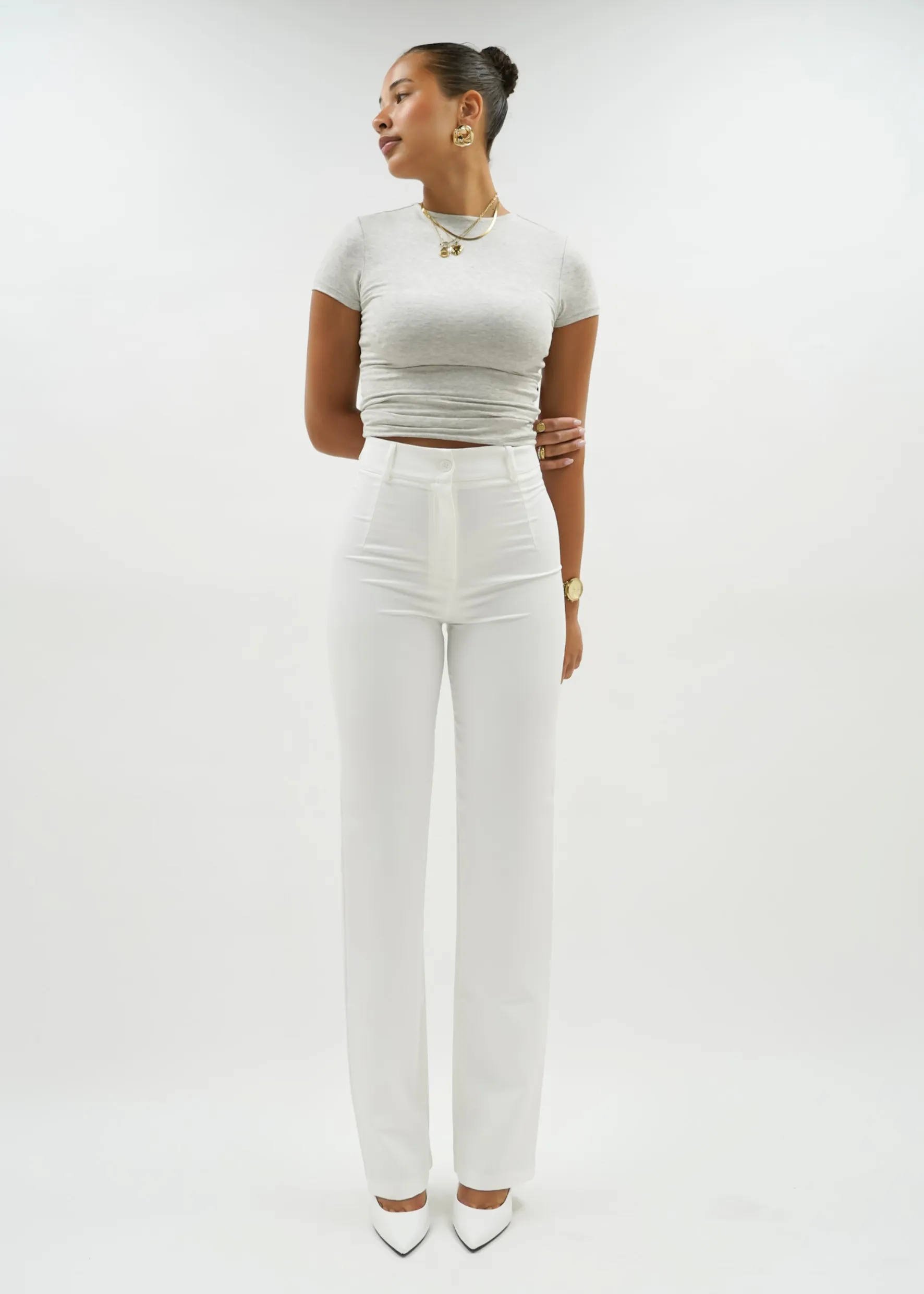 Straight leg pants classic white (REGULAR)