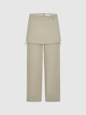 Straight Skirt Layered Jeans