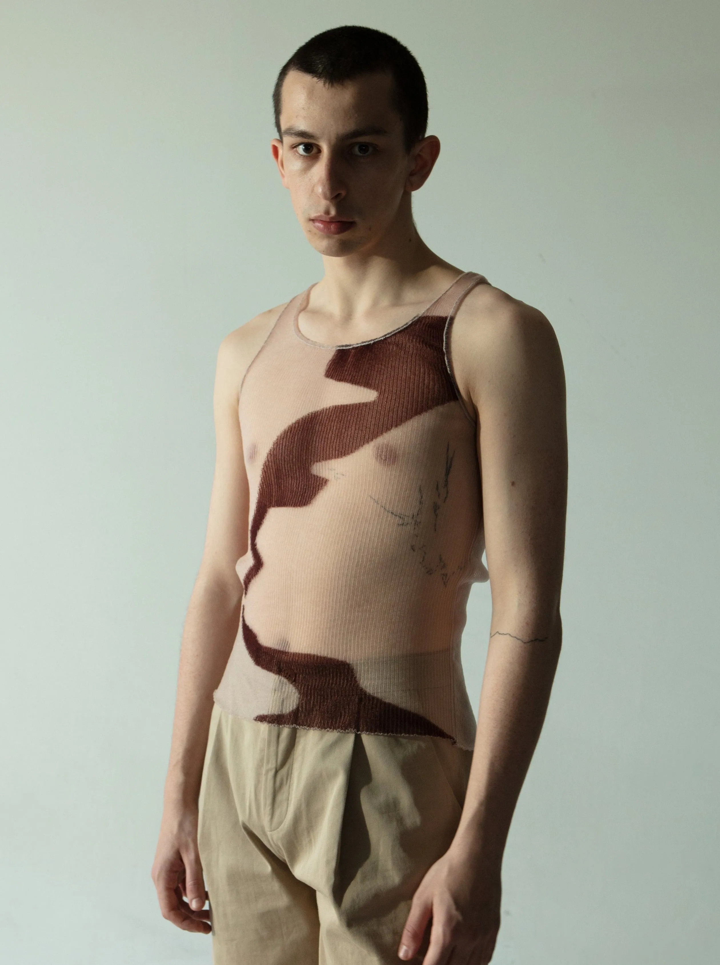 Streak Vest Brown