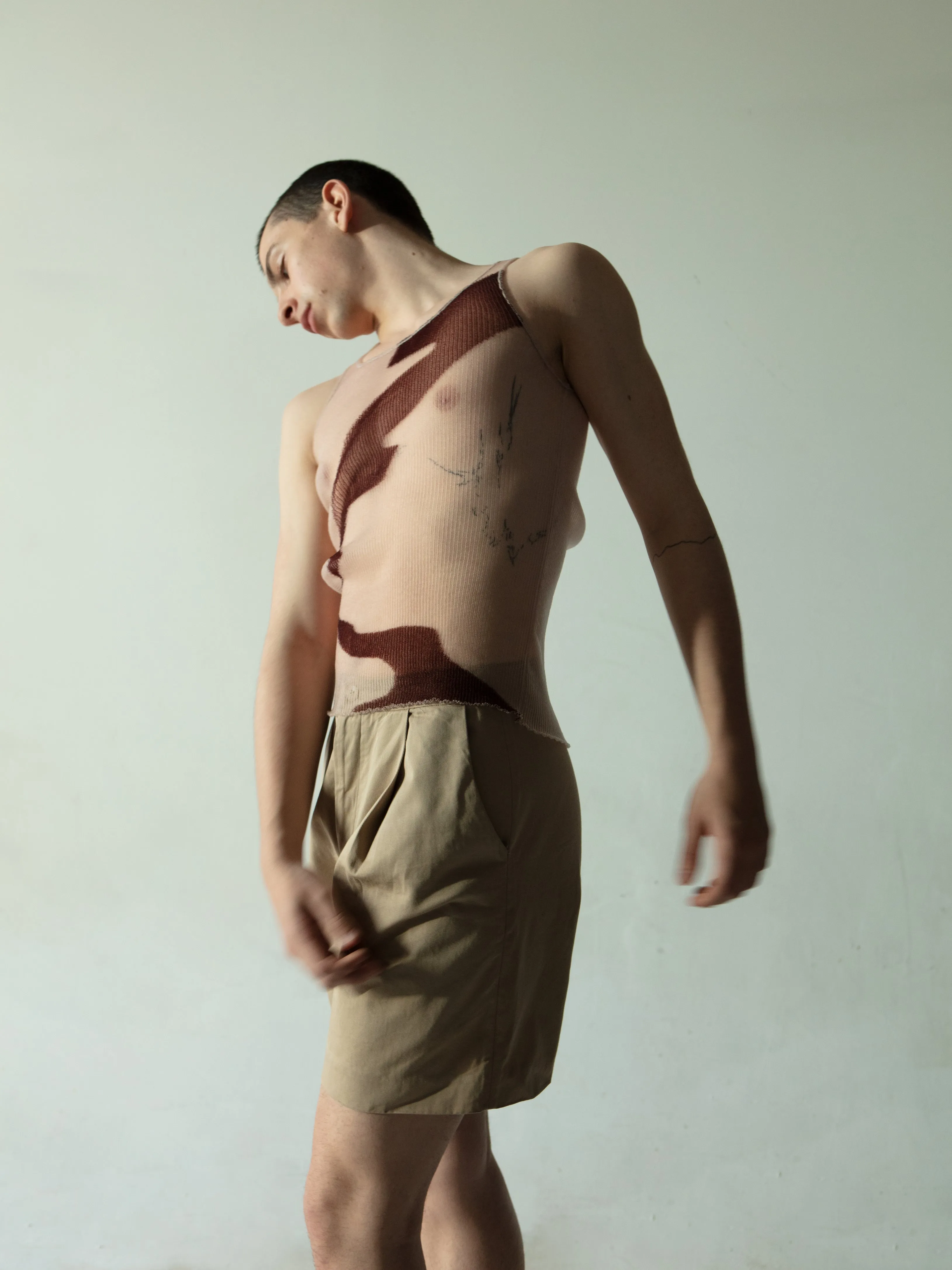 Streak Vest Brown