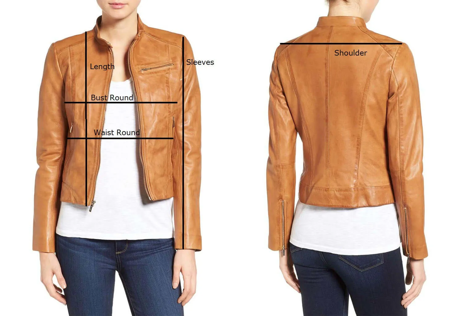 Stylish Women's Black biker Leather Jacket, women black leather Jacket With front zipper