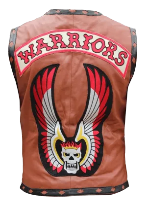 The Warriors Movie Real Leather Vest | Men's Brown Real Leather Vest From Movie "The Warriors"