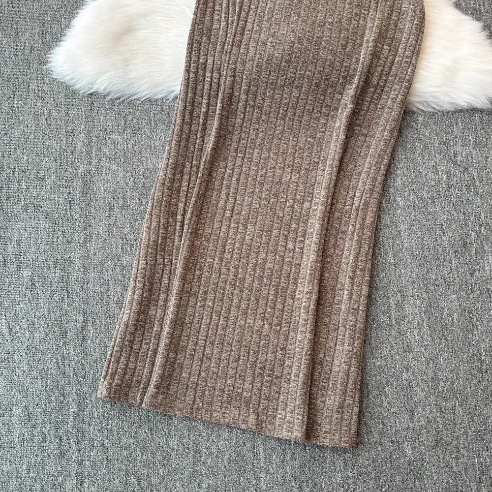 V-neck Cardigan&Vest&Skirt Knitted 3Pcs