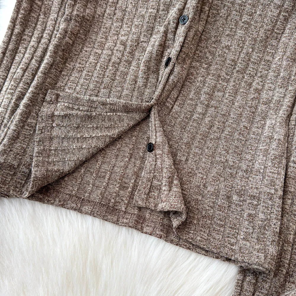 V-neck Cardigan&Vest&Skirt Knitted 3Pcs