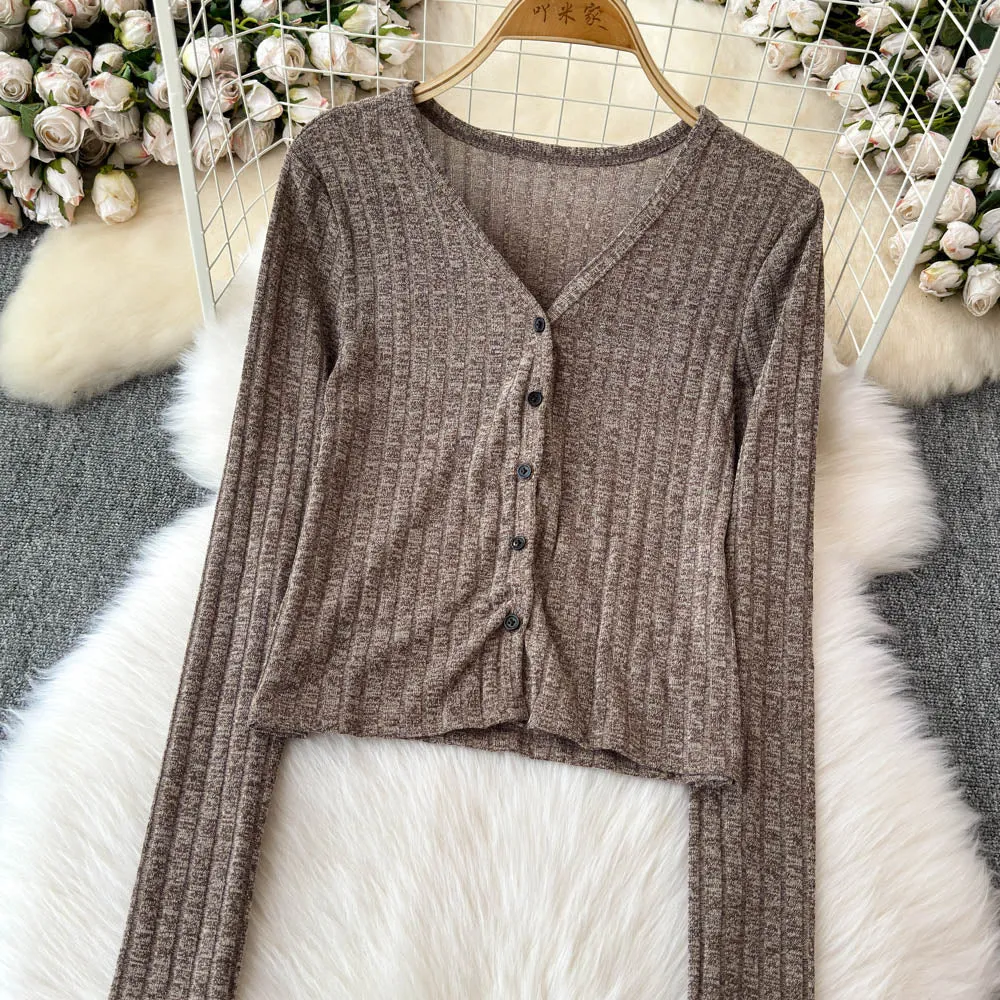 V-neck Cardigan&Vest&Skirt Knitted 3Pcs