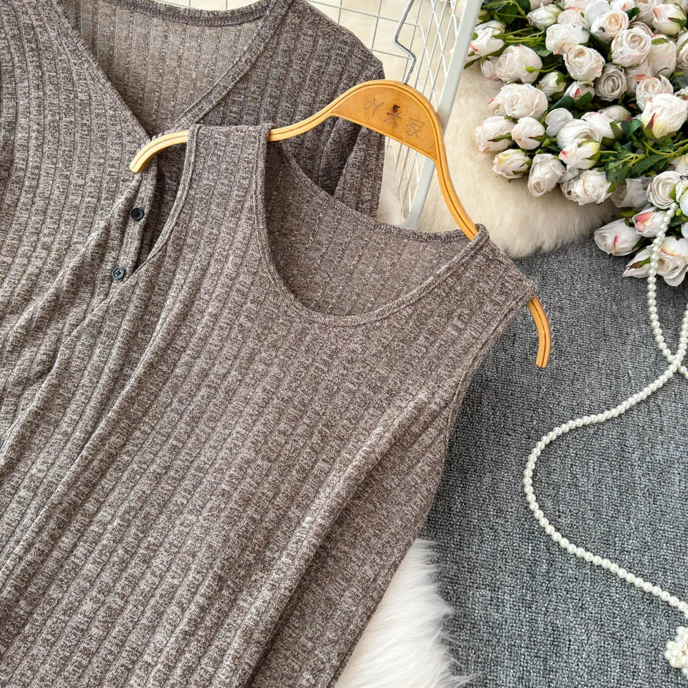 V-neck Cardigan&Vest&Skirt Knitted 3Pcs