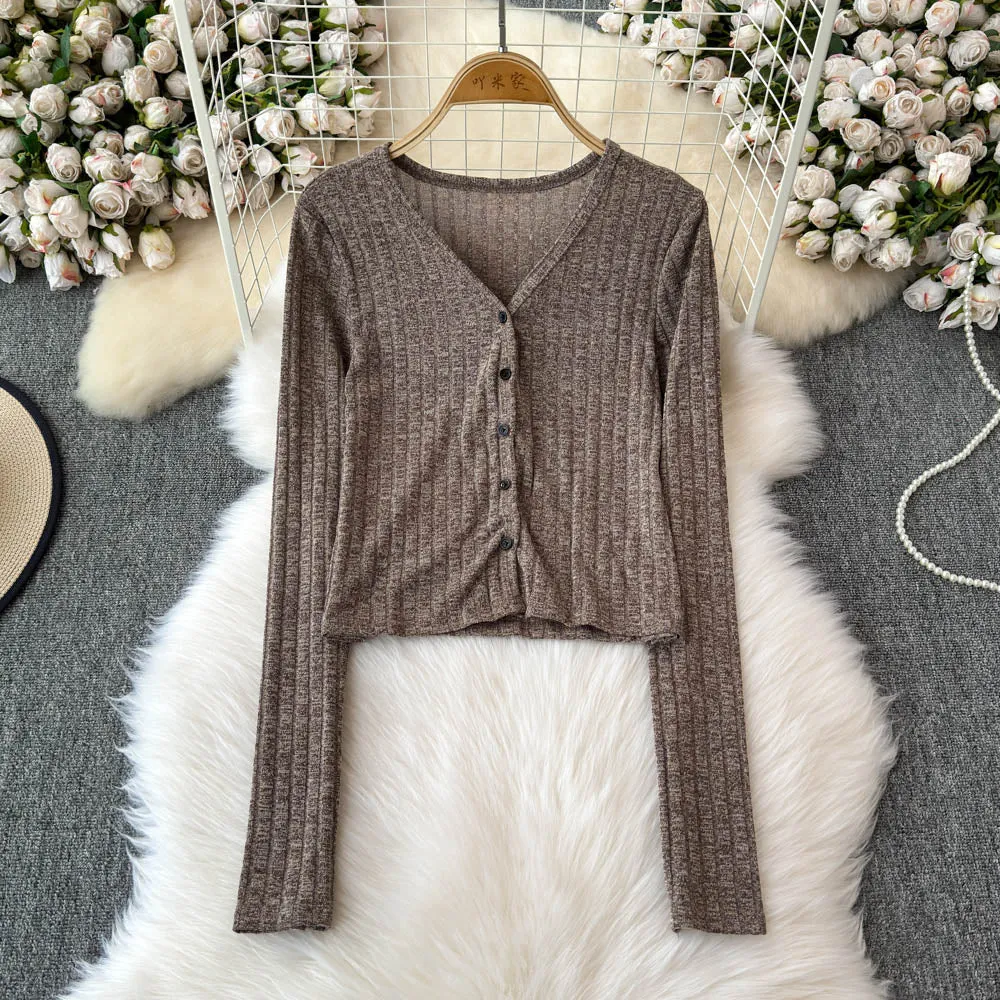 V-neck Cardigan&Vest&Skirt Knitted 3Pcs