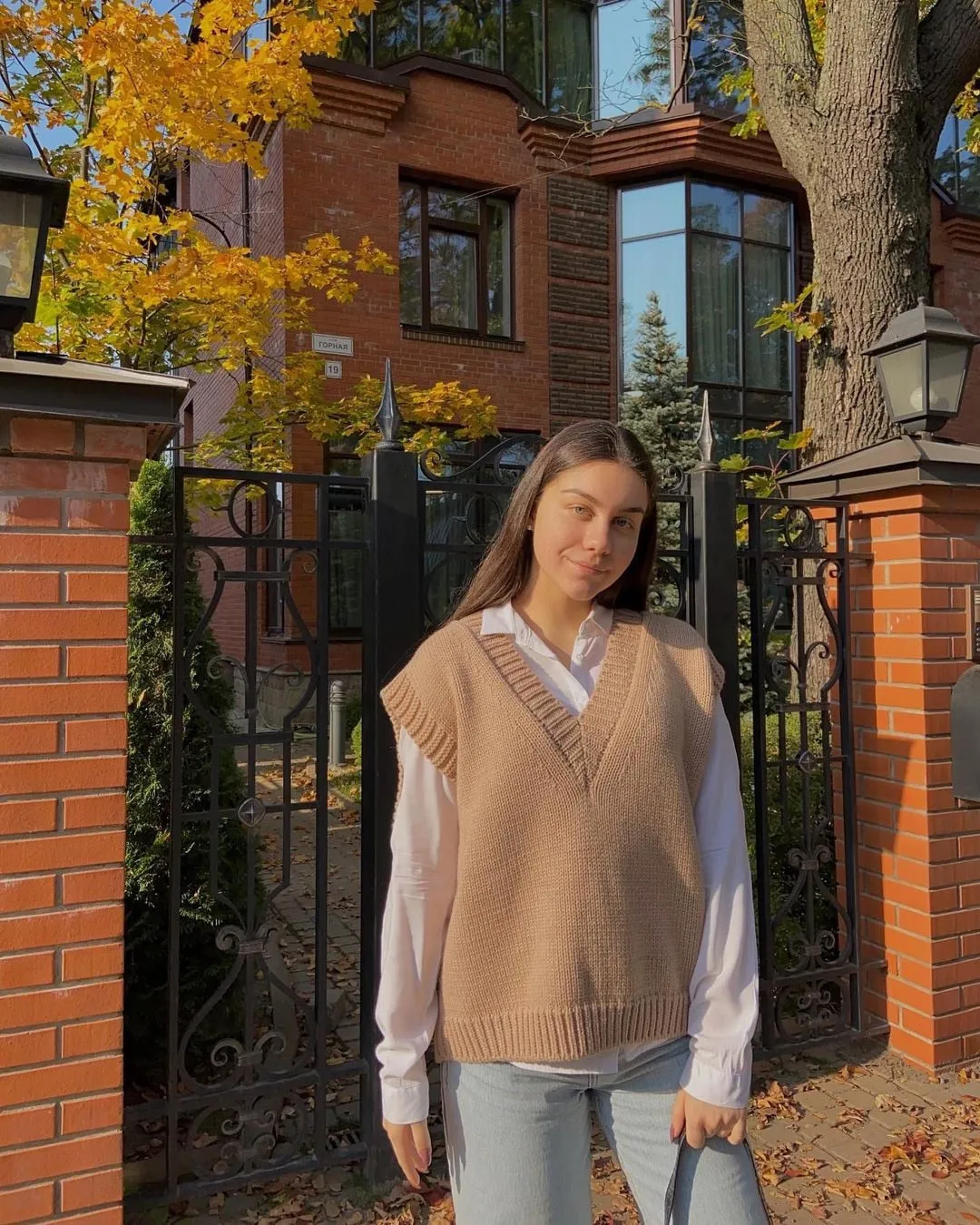 v neck knitted loose sleeveless sweater
