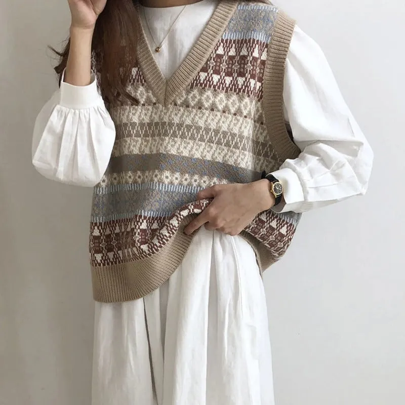 V-neck Knitted Sweater Vest