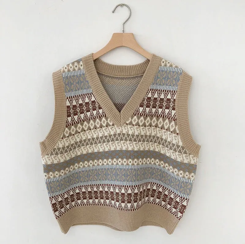 V-neck Knitted Sweater Vest