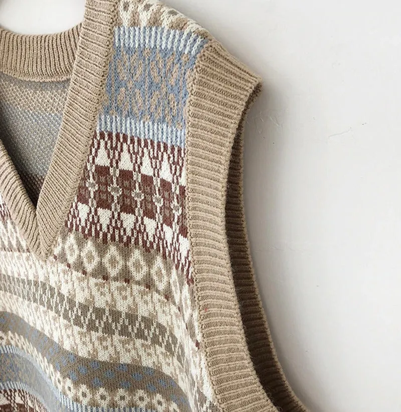 V-neck Knitted Sweater Vest