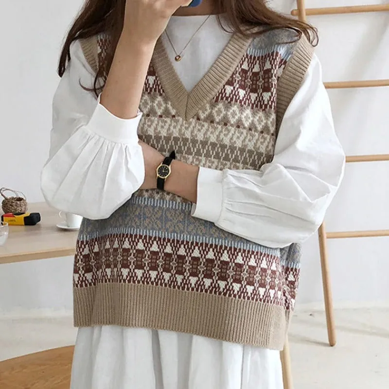 V-neck Knitted Sweater Vest