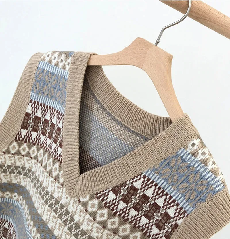 V-neck Knitted Sweater Vest