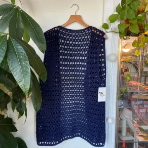 vintage bohemian sweater vest waistcoat // one size fits most //  (HT2411)