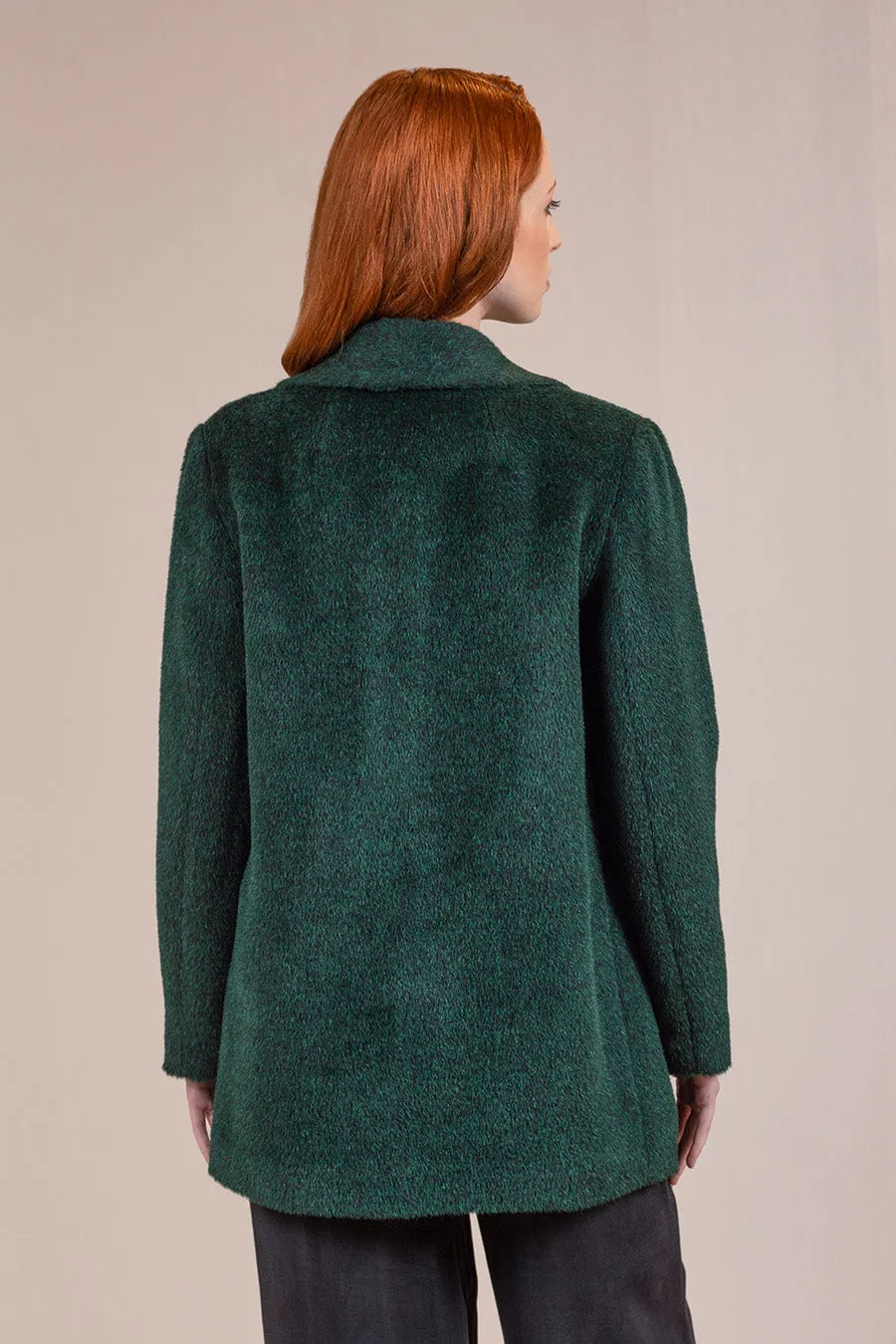Voila Coat Alpaca Suri Color Spruce